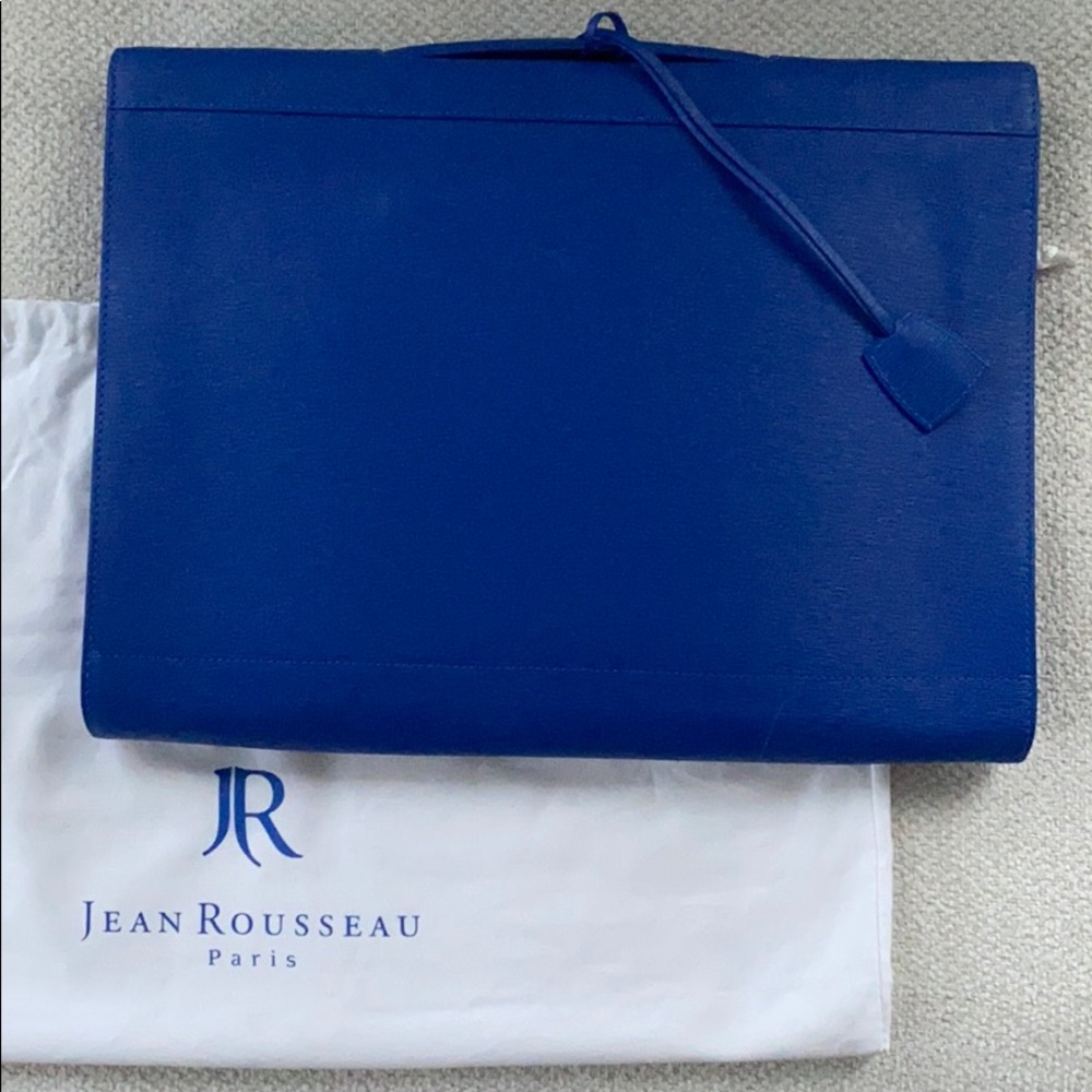 Jean Rousseau Blue Calf Leather Briefcase - Picture 13 of 16